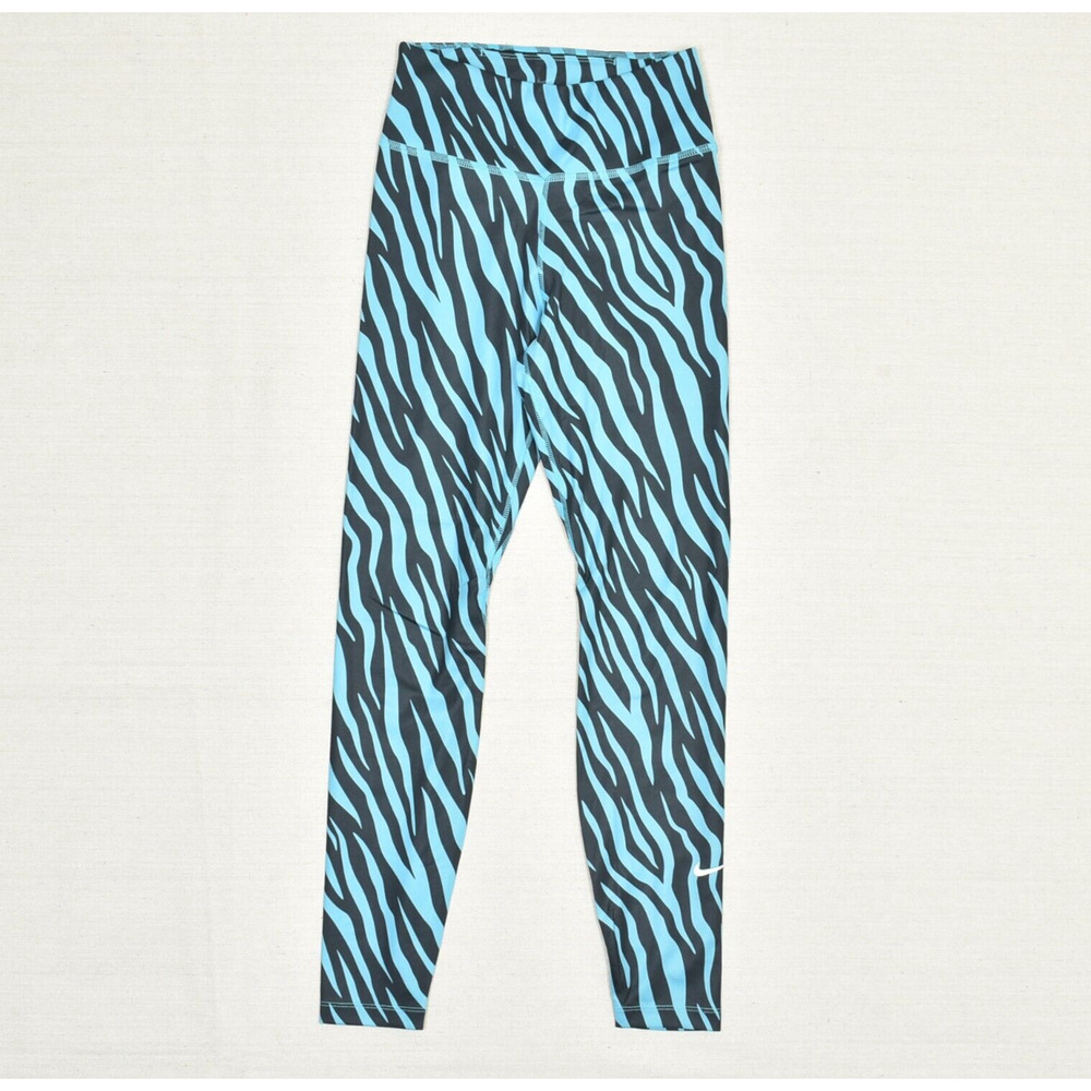 Nike Women Skinny Legging Polyester Blue Striped Size XS Dri Fit Workout